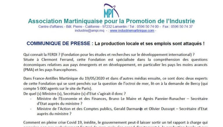 communiqué de presse ampi concernant la production locale